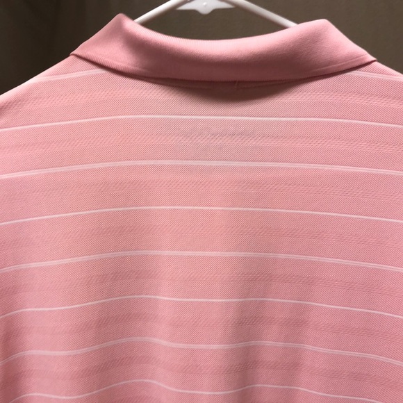 Pink and white striped Nike Golf Polo Shirt - Picture 4 of 6